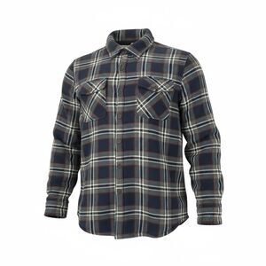 Freedom Foundry NWOT Sherpa Lined Flannel Men Shirt L Blue Gray Red Plaid Jacket